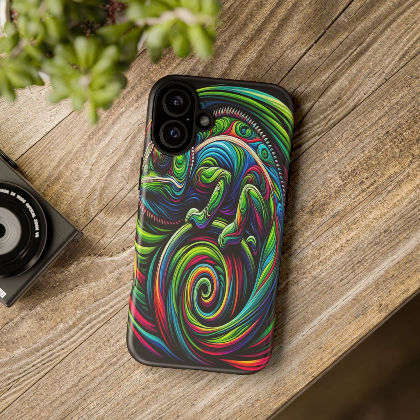 Chameleon in a Kaleidoscope Maze - Phone Case