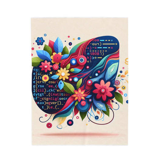 Digital Flora Fusion - Plush Blanket