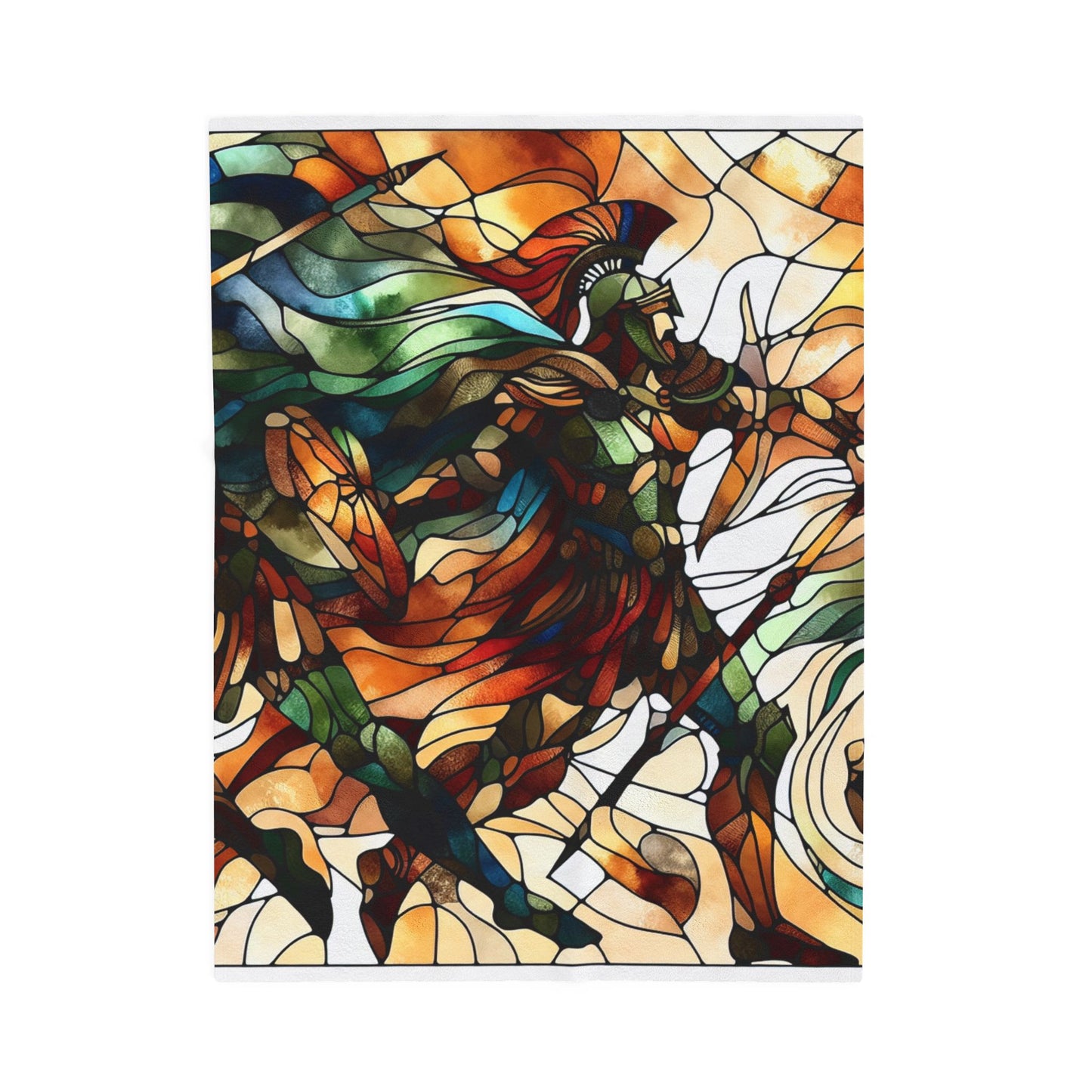 Warriors in Stained Glass - Plush Blanket