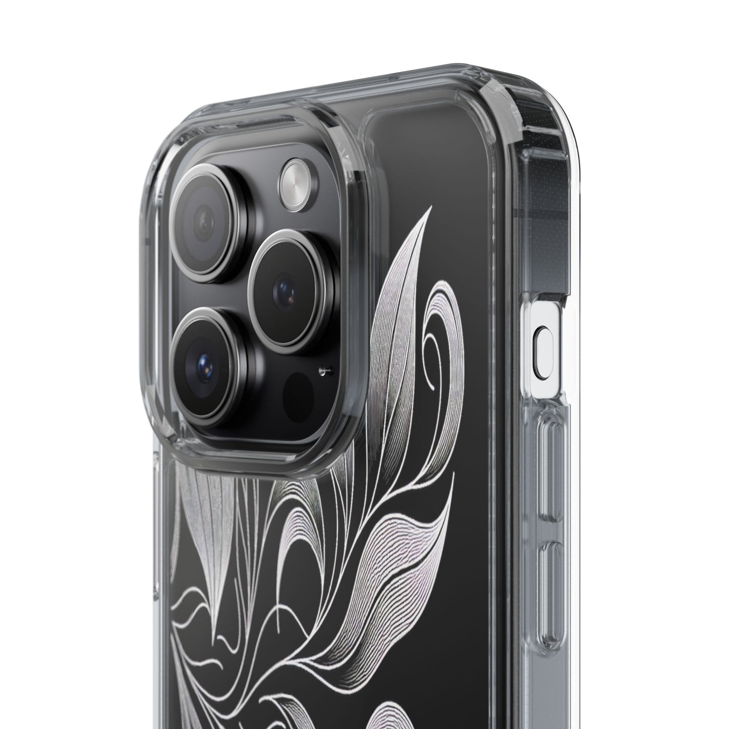 Transparent Nature's Embrace in Linework Iphone Case Compatible With Iphone 16 15 14 - Clear Phone Cover