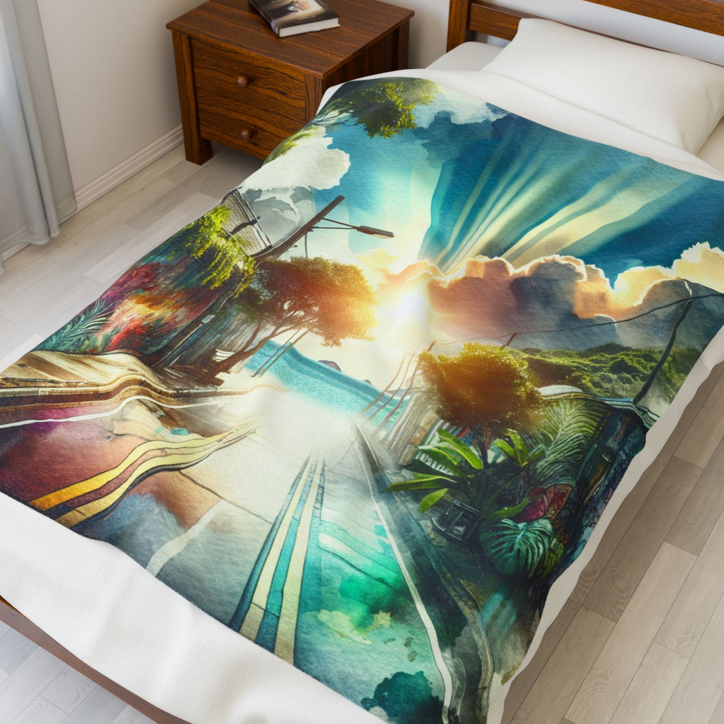 Radiant Street Vistas - Plush Blanket