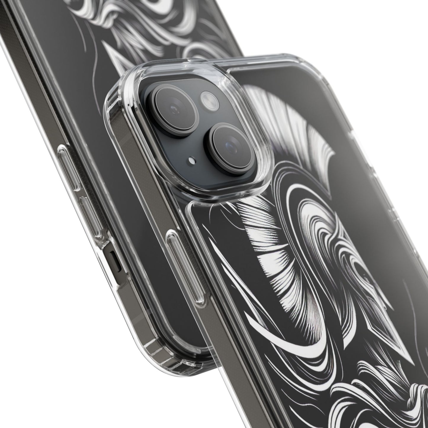 Transparent Helmeted Sentinel in Monochrome Motion Iphone Case Compatible With Iphone 16 15 14 - Clear Phone Cover