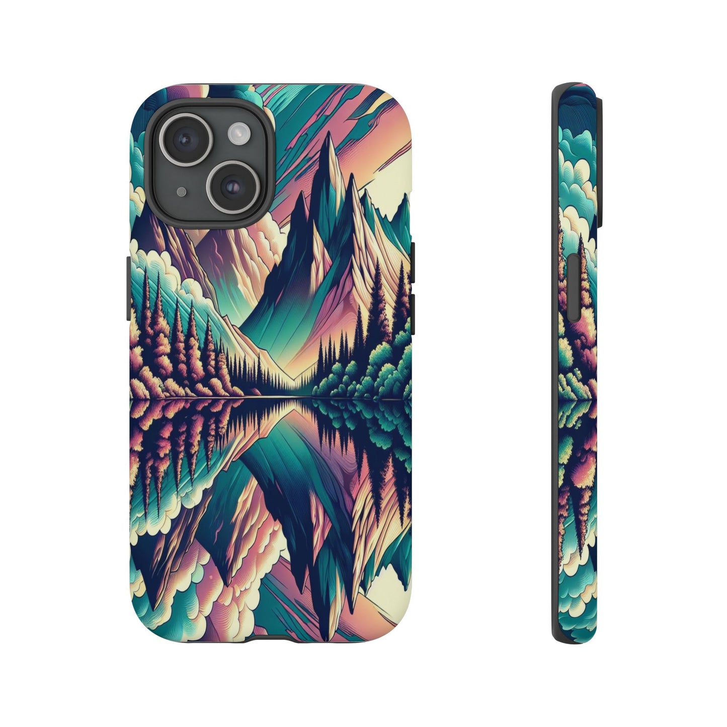 Tranquil Peaks and Reflected Skies - Phone Case