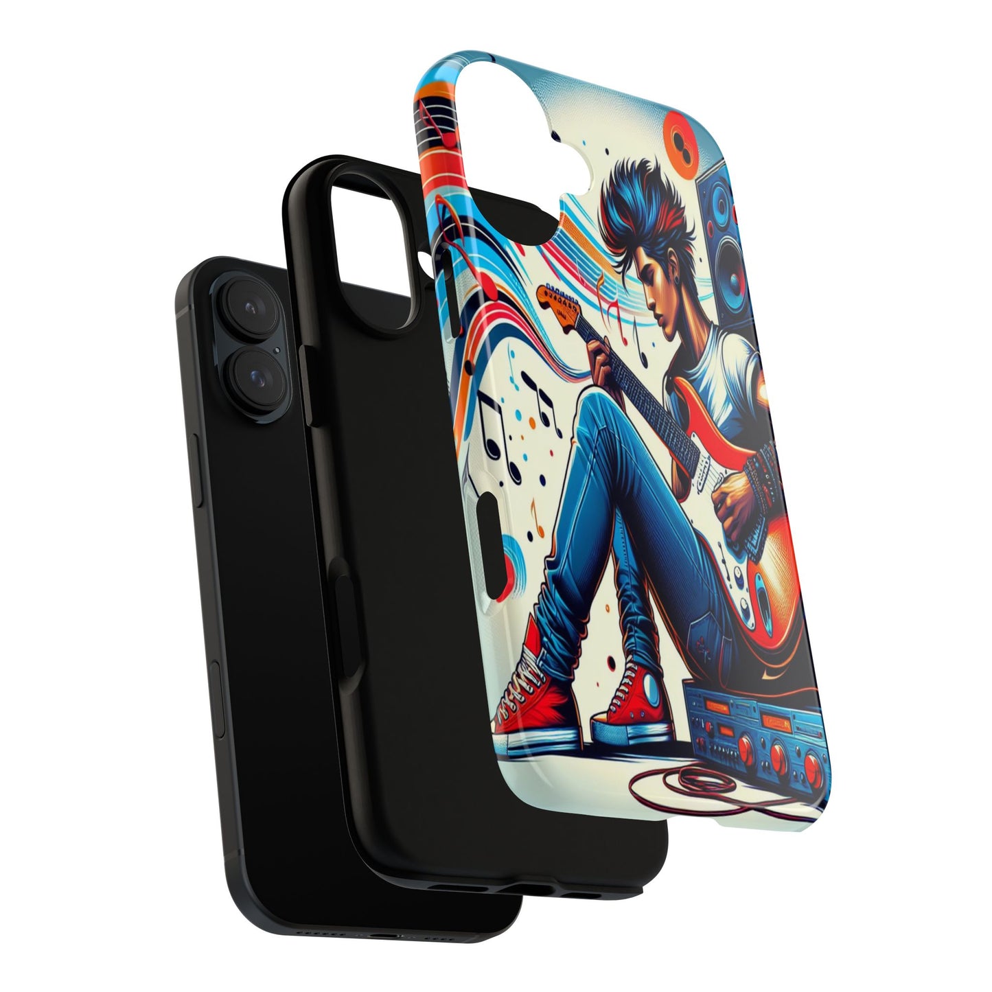 Protective Guitar Rhythms and Colorful Tunes Iphone Case Compatible With Iphone 16 15 14 - Phone Cover