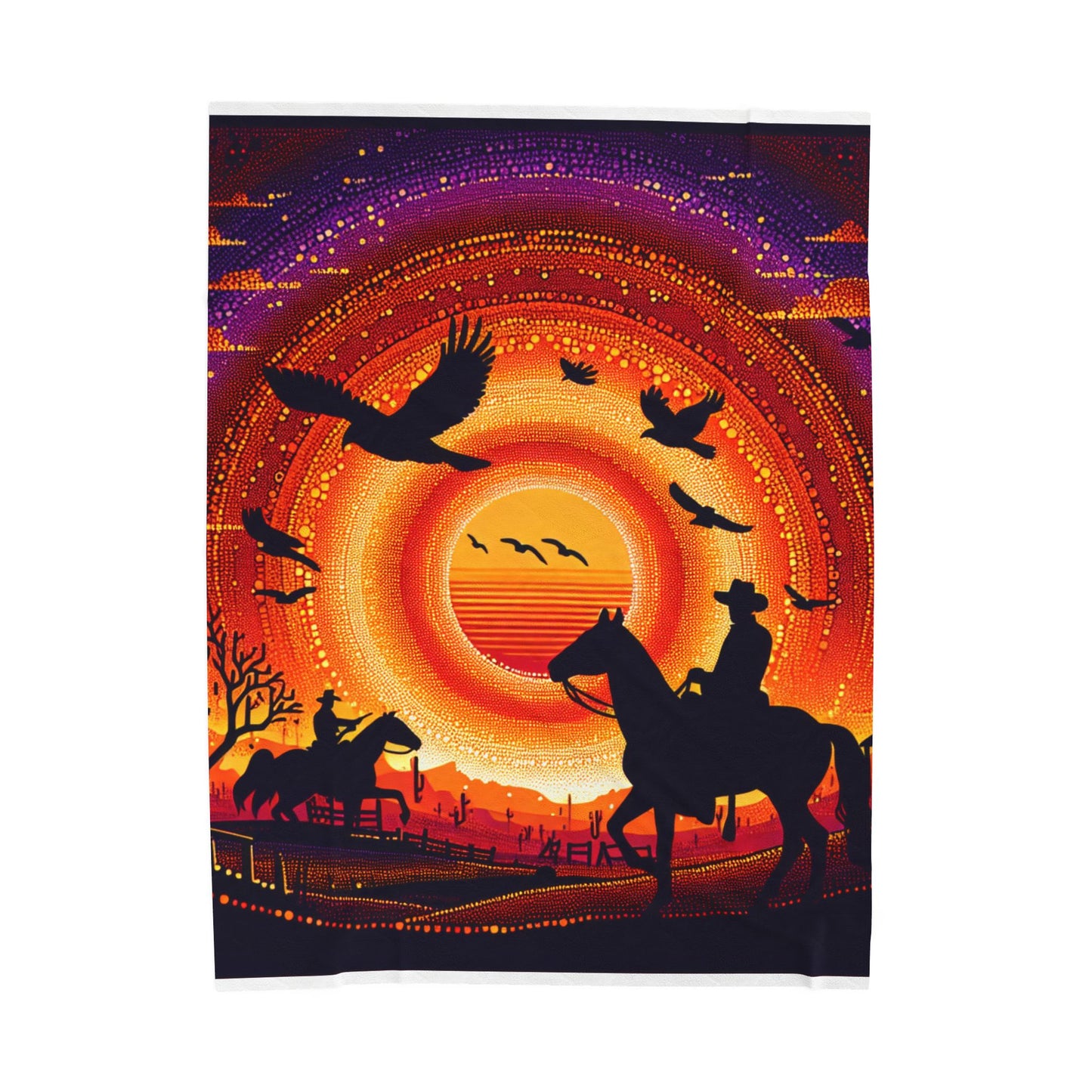 Riders in the Painted Desert - Plush Blanket