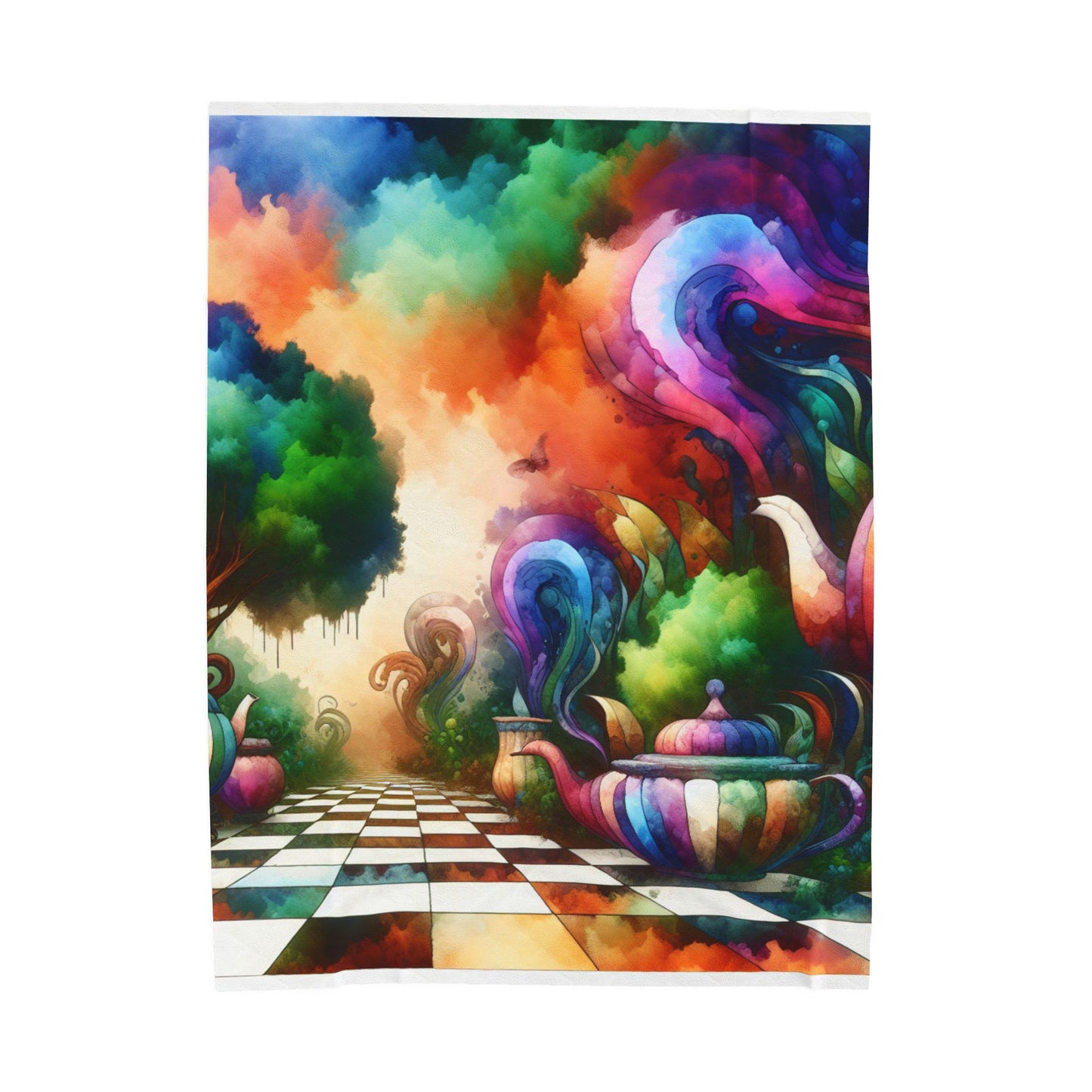 Enigmatic Tea Party Landscape - Plush Blanket
