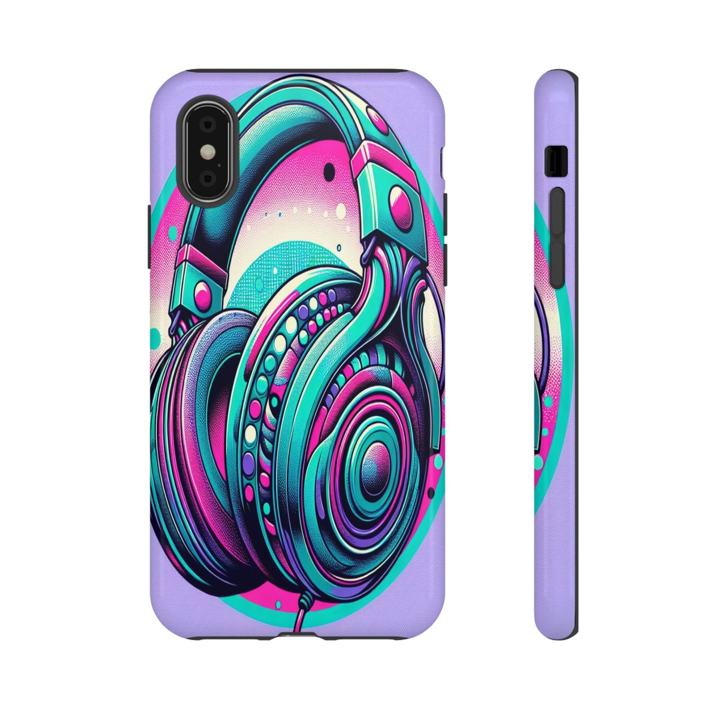 Custom ProtectiveHeadphone Vibes in Electric ColorsIphone Case Compatible With Iphone 16 15 14 - Phone Cover