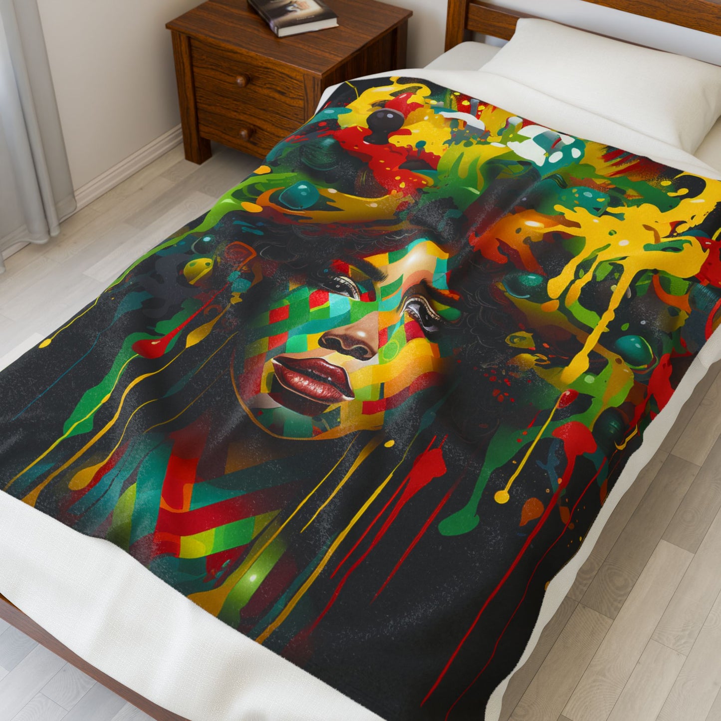 Colorful Essence Unleashed- Plush Blanket