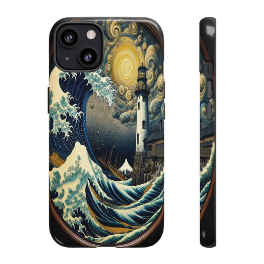 Protective Lighthouse Amidst Celestial Waves Iphone Case Compatible With Iphone 16 15 14 - Phone Cover