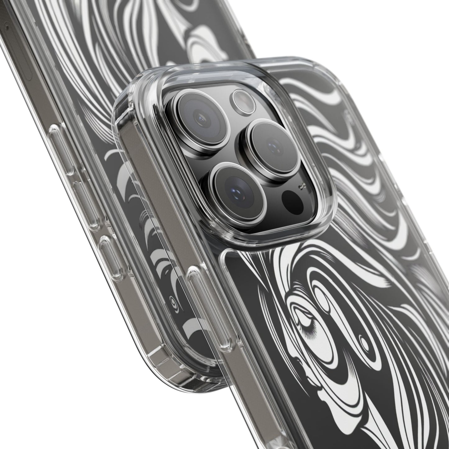 Transparent Flowing Contours Iphone Case Compatible With Iphone 16 15 14 - Clear Phone Cover