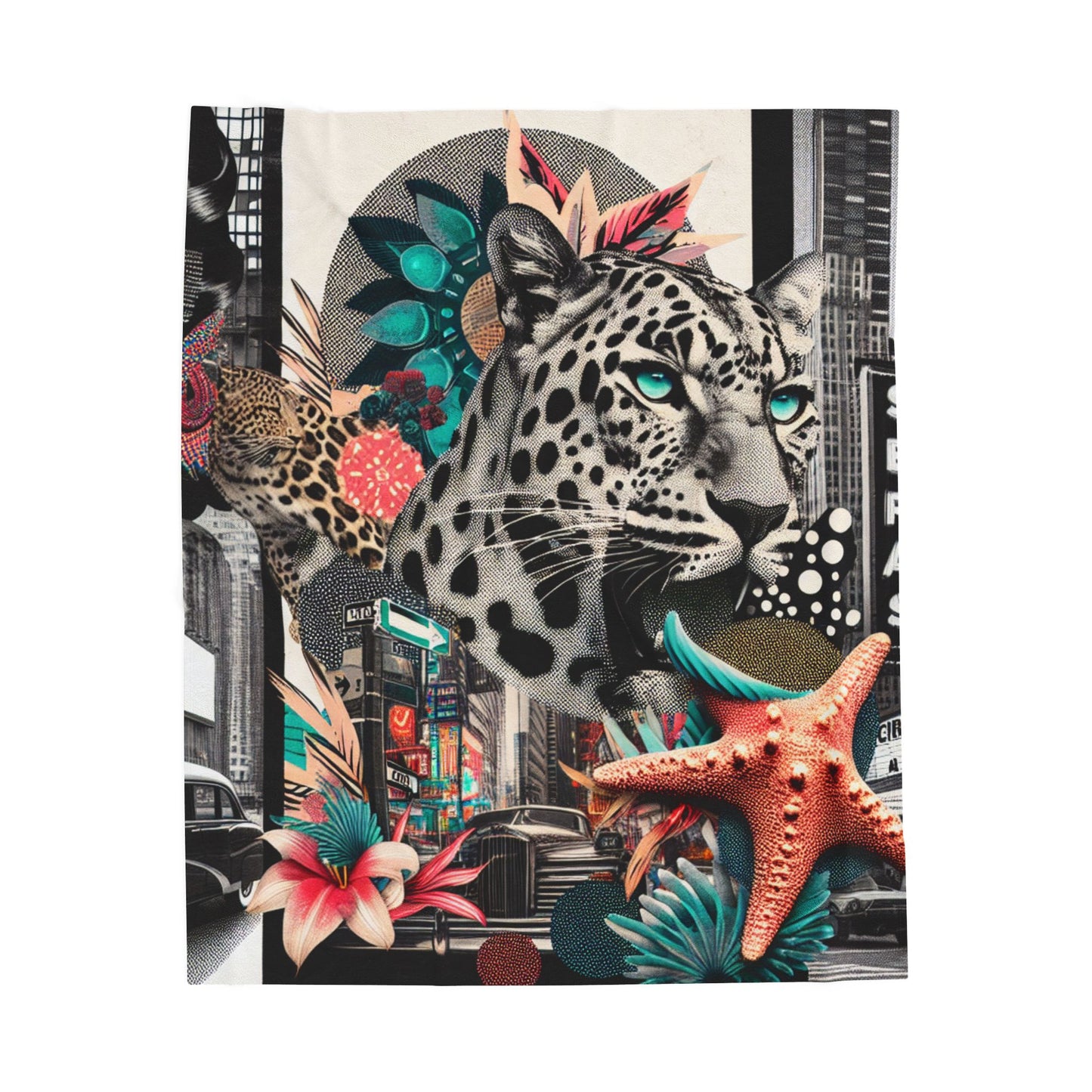 Leopard's Realm in the City Jungle - Plush Blanket