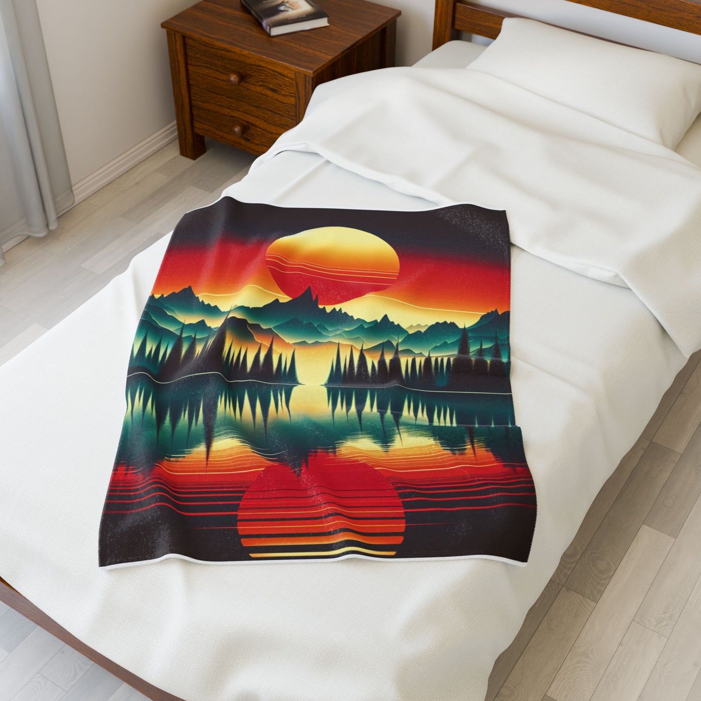 Alpine Glow Reflection- Plush Blanket