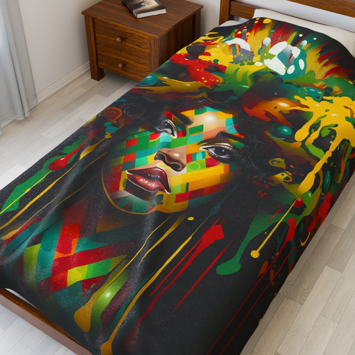 Colorful Essence Unleashed- Plush Blanket