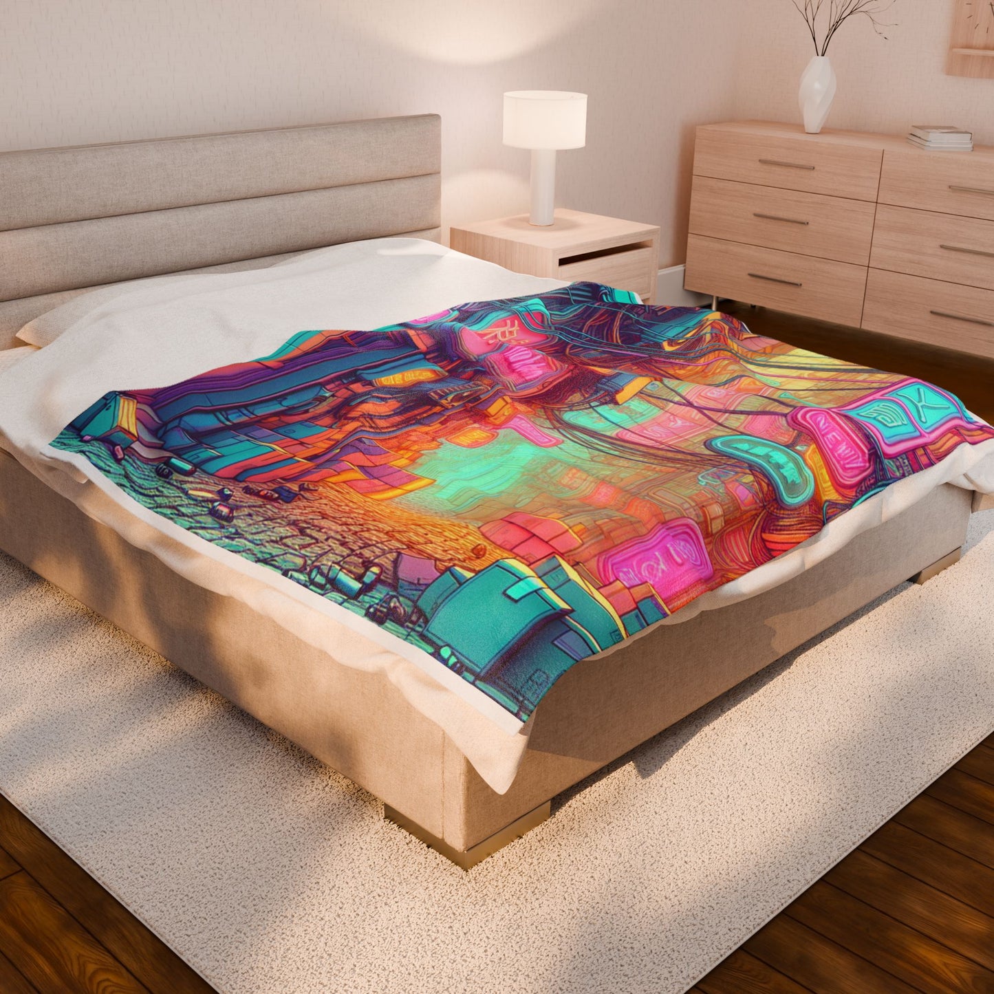 Neon Alley Vibrance - Plush Blanket