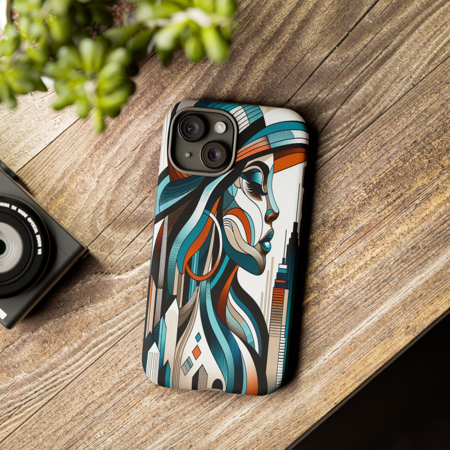 Custom ProtectiveCity Muse in Abstract LinesIphone Case Compatible With Iphone 16 15 14 - Phone Cover