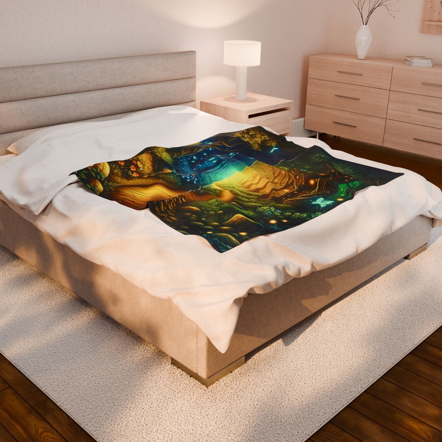 Glowing Grove Pathways- Plush Blanket