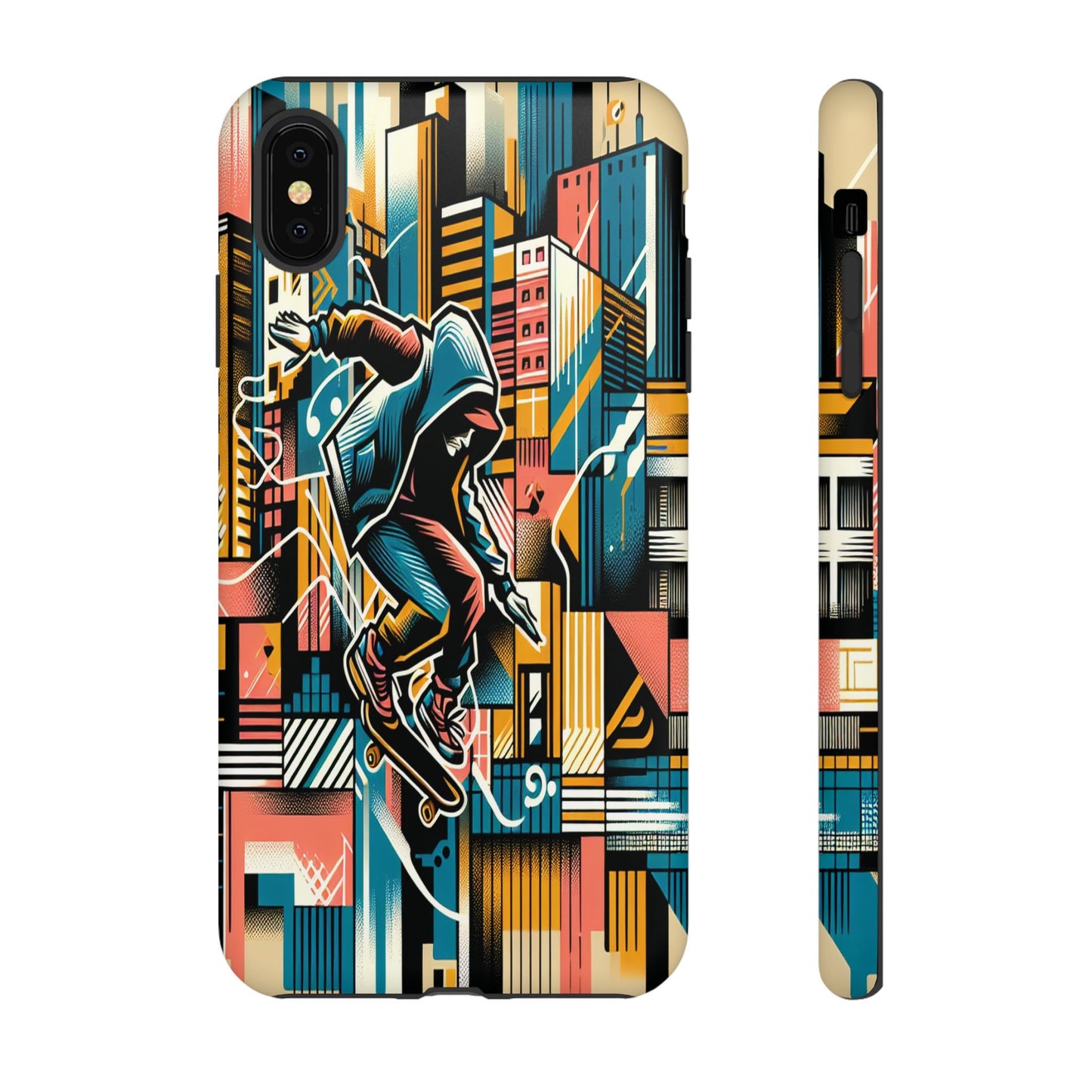 Skater in the Cityscape - Phone Case