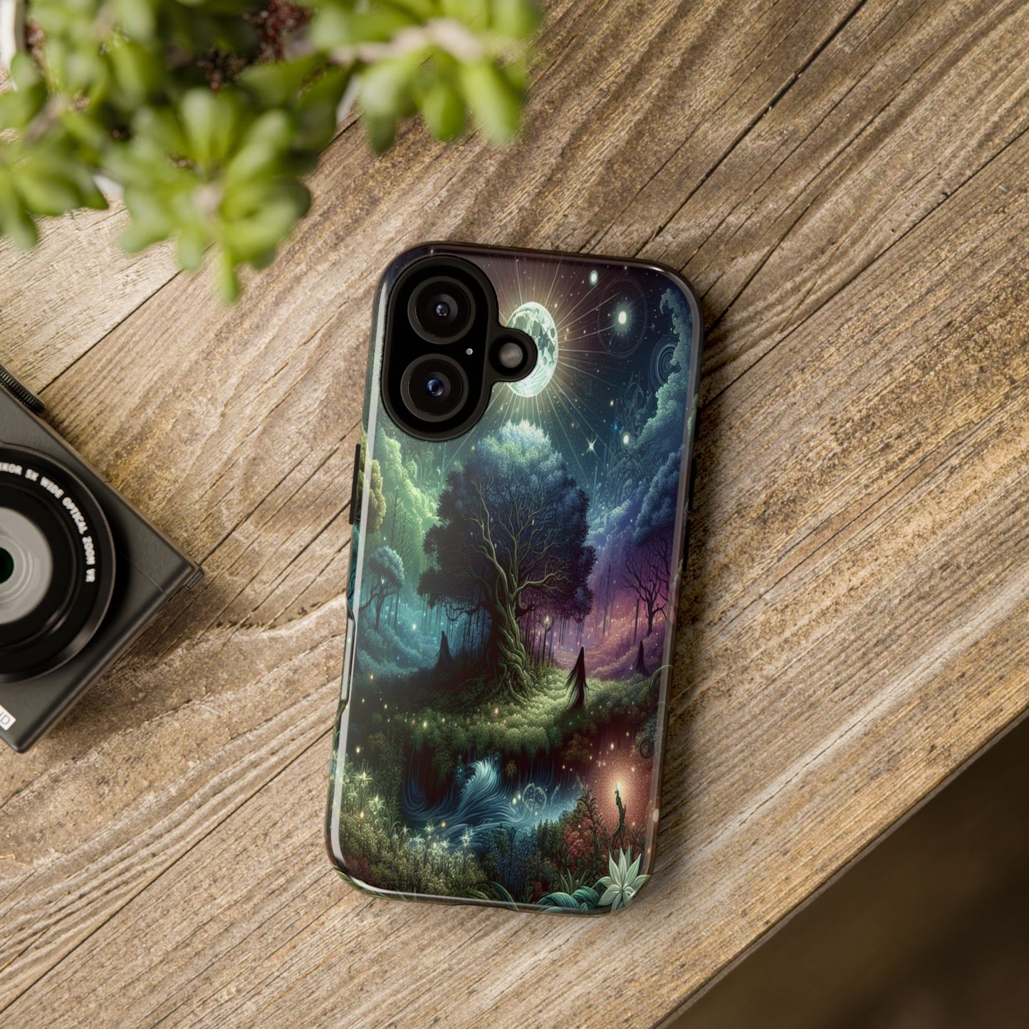 Luminous Forest Nightscape - Phone Case