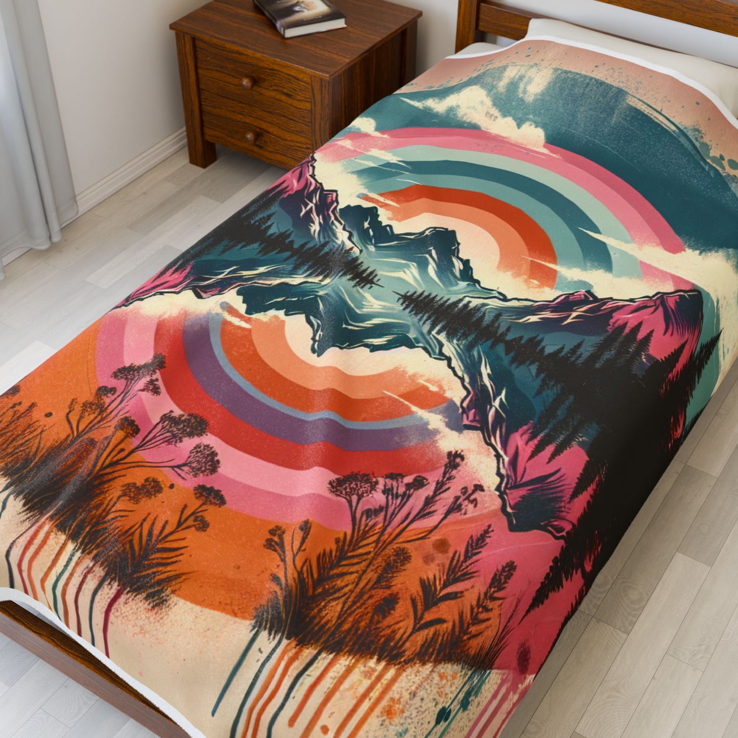 Chromatic Echoes in Nature - Plush Blanket
