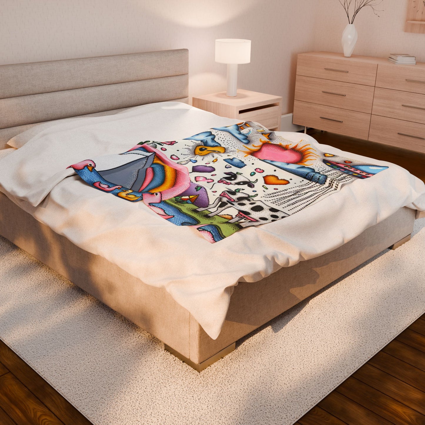 Whimsical Wonderland Scene - Plush Blanket