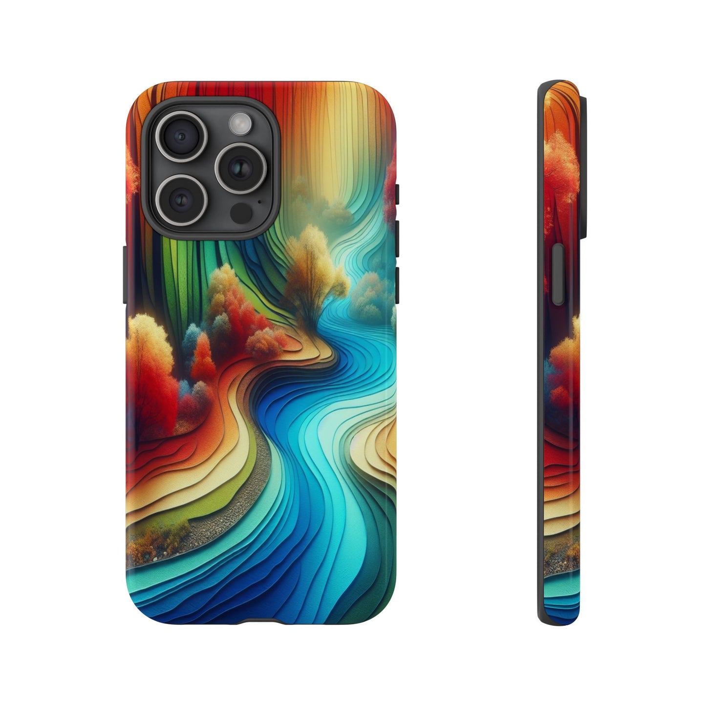 Protective River of Colors Iphone Case Compatible With Iphone 16 15 14 - Iphone Cover