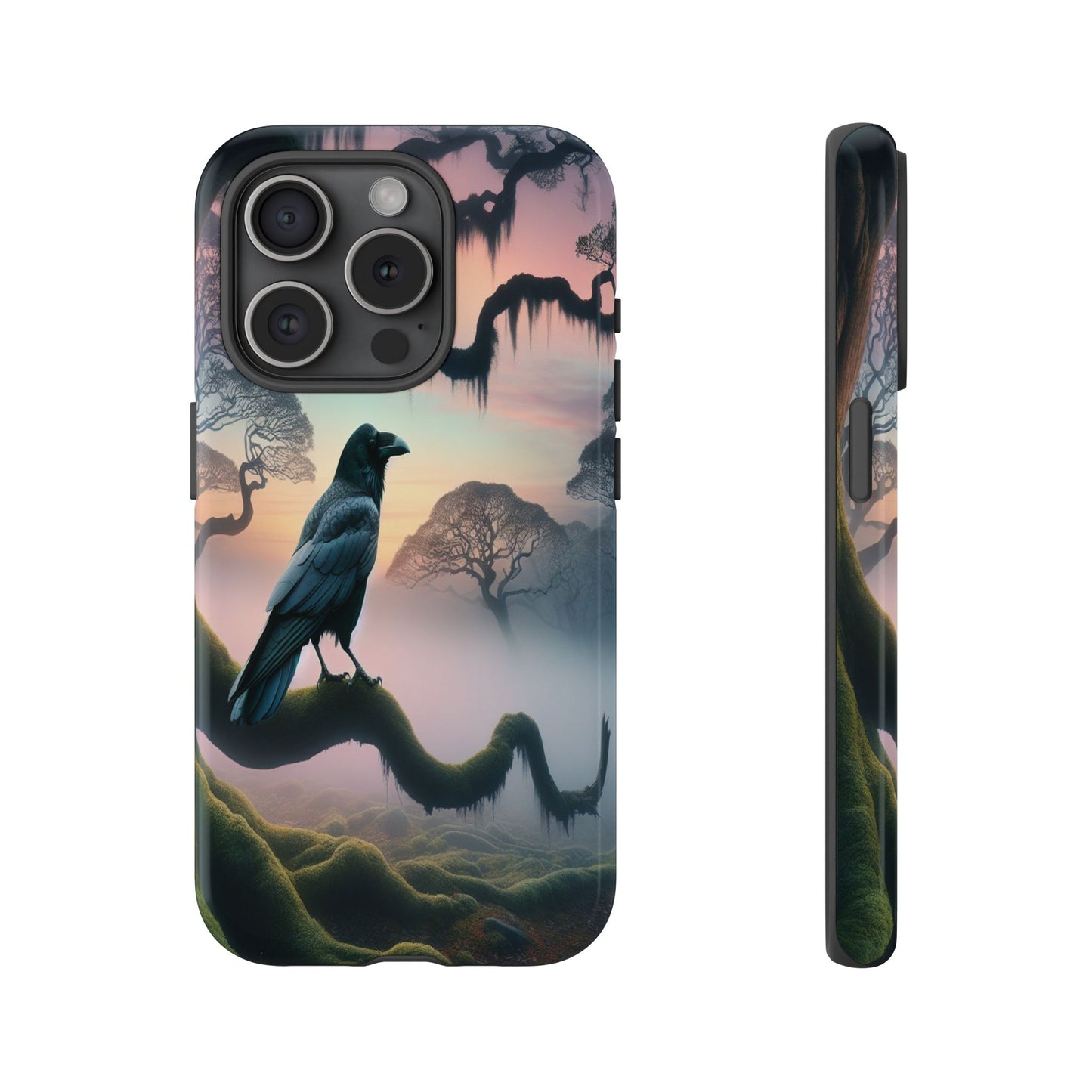 Raven in the Misty Forest - Phone Case
