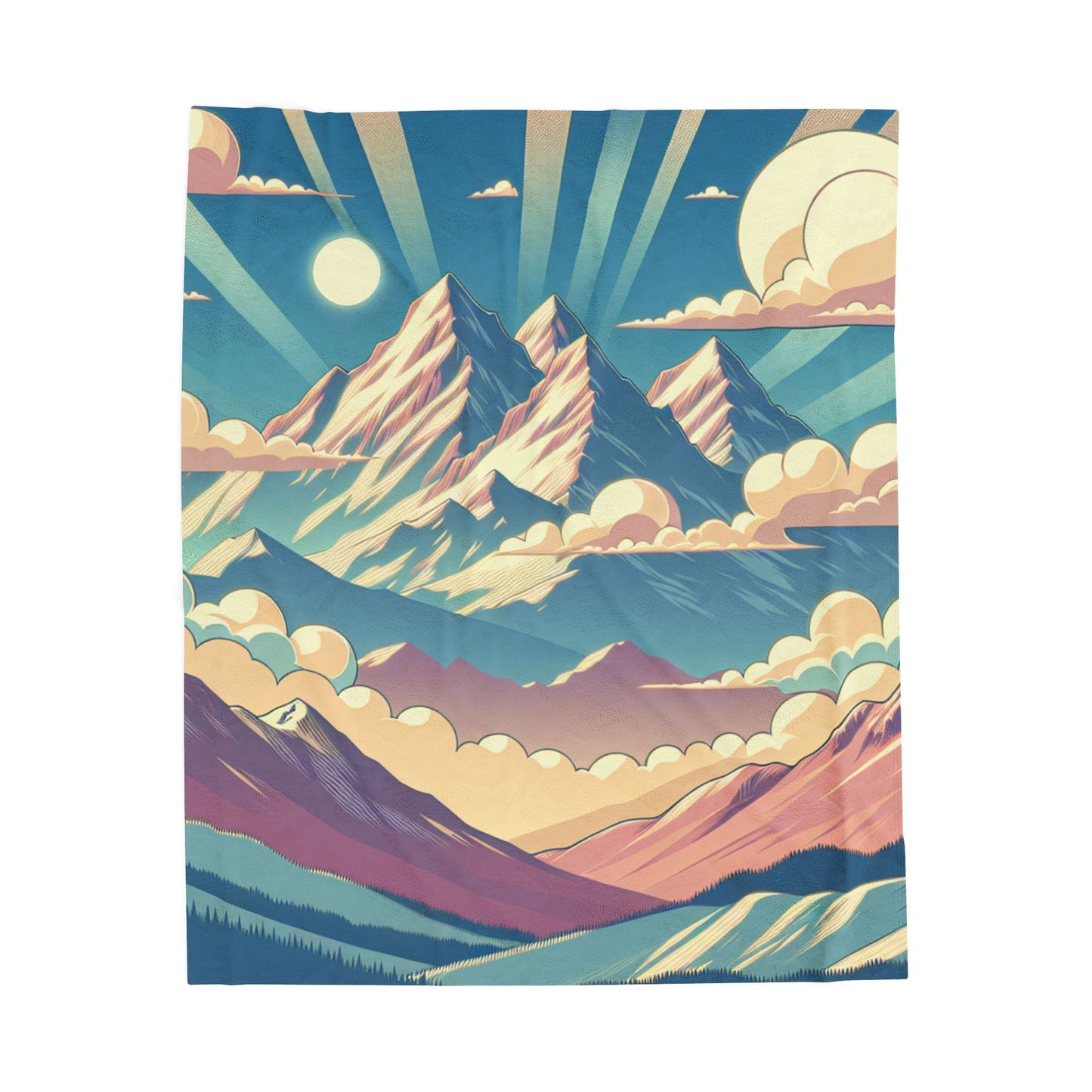 Alpine Rays at Dawn- Plush Blanket
