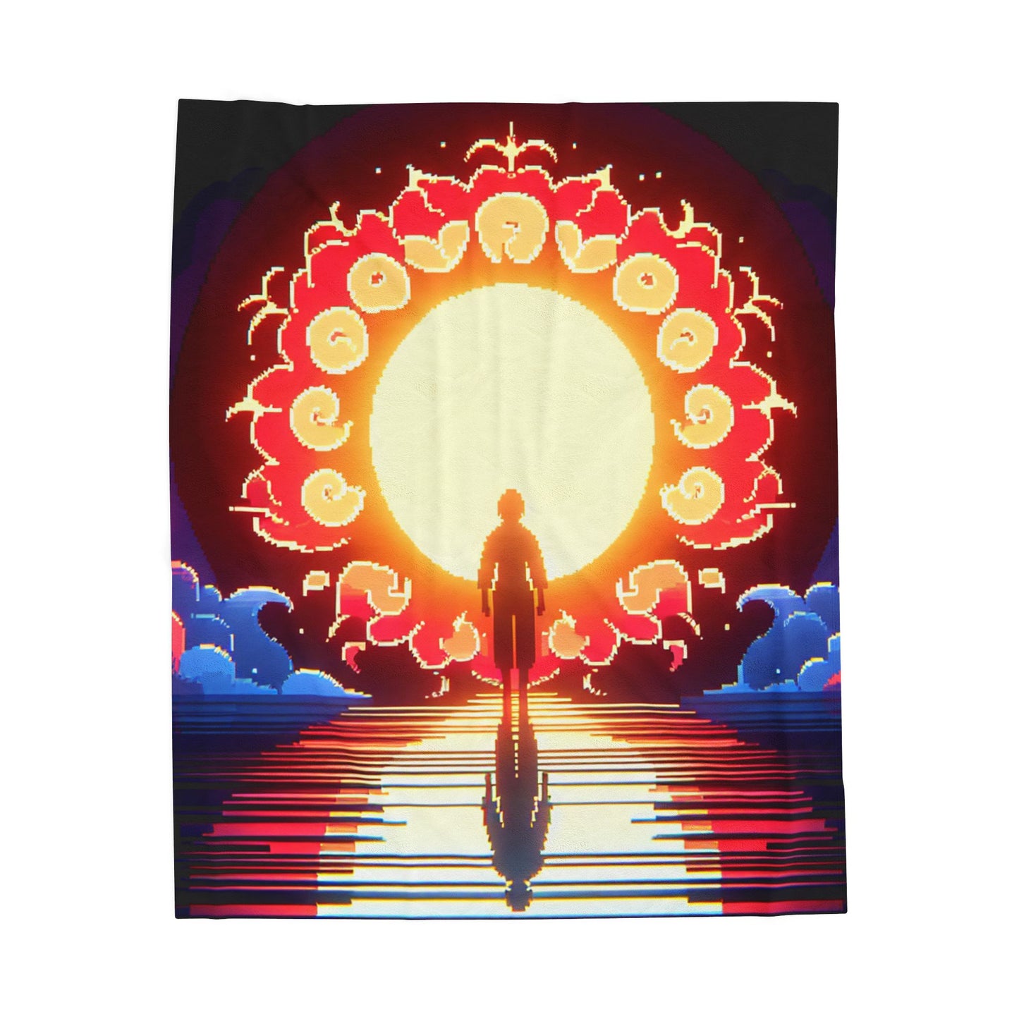 Silhouette Before the Radiant Dawn - Plush Blanket