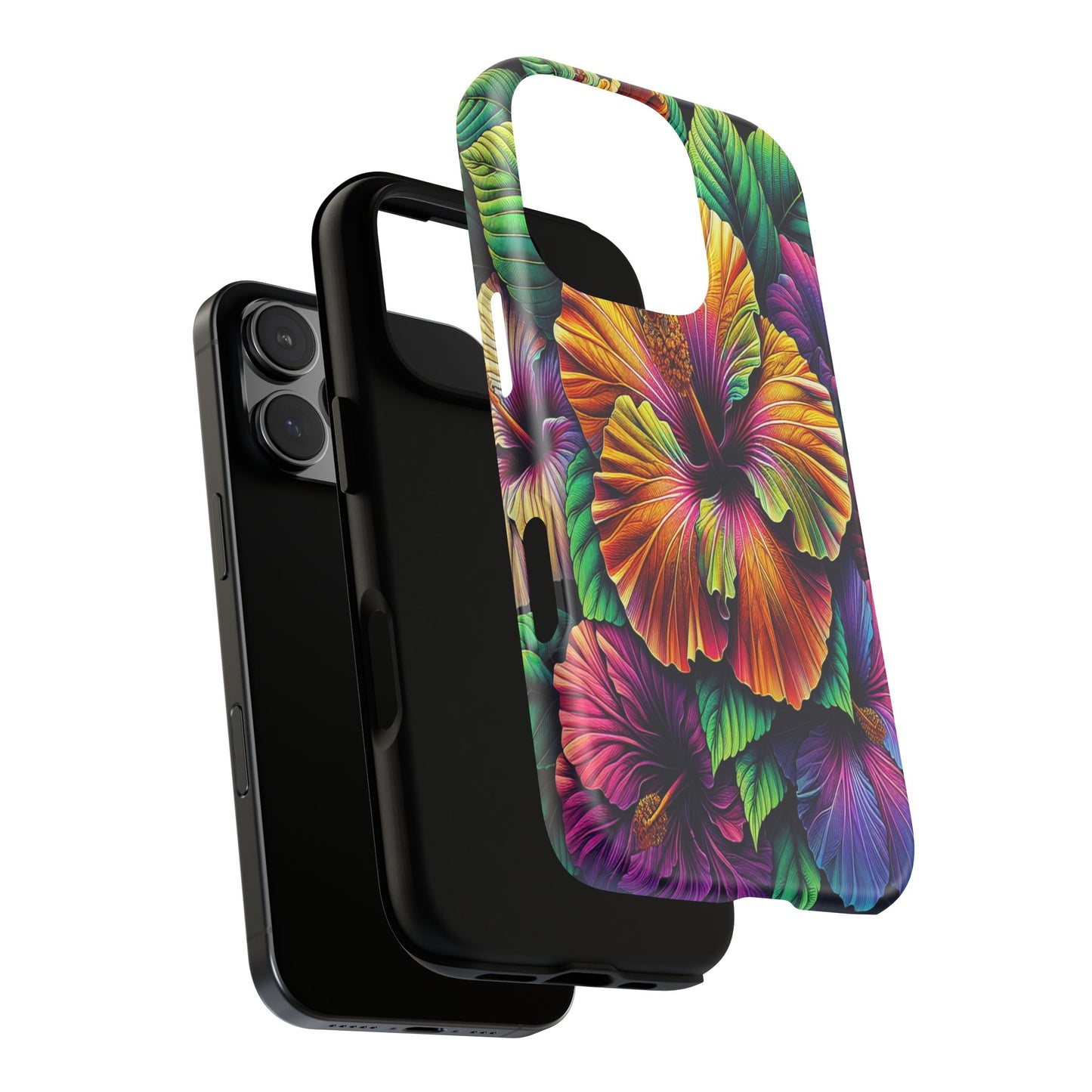 Custom ProtectiveColorful Hibiscus RadianceIphone Case Compatible With Iphone 16 15 14 - Phone Cover