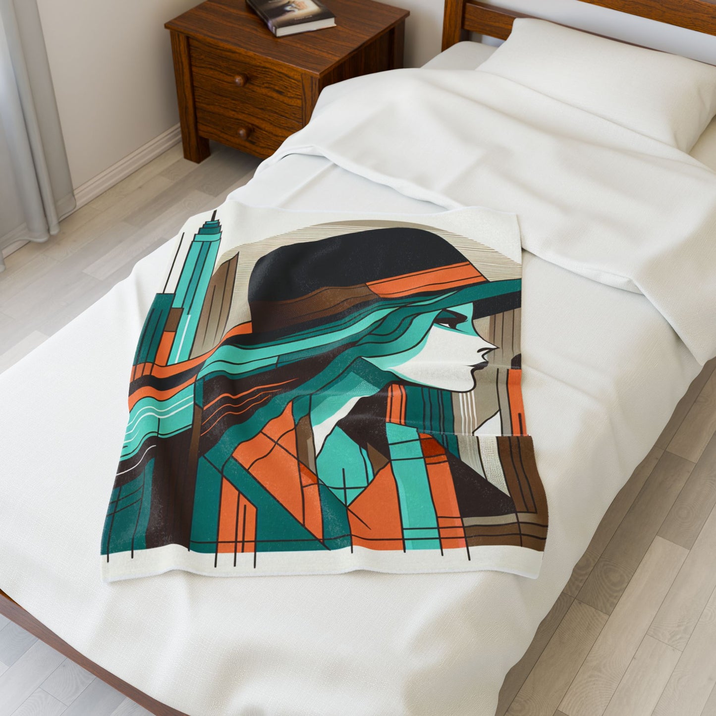 City Silhouette in Motion - Plush Blanket