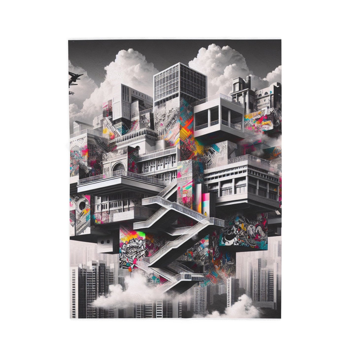 Floating Concrete Puzzle - Plush Blanket