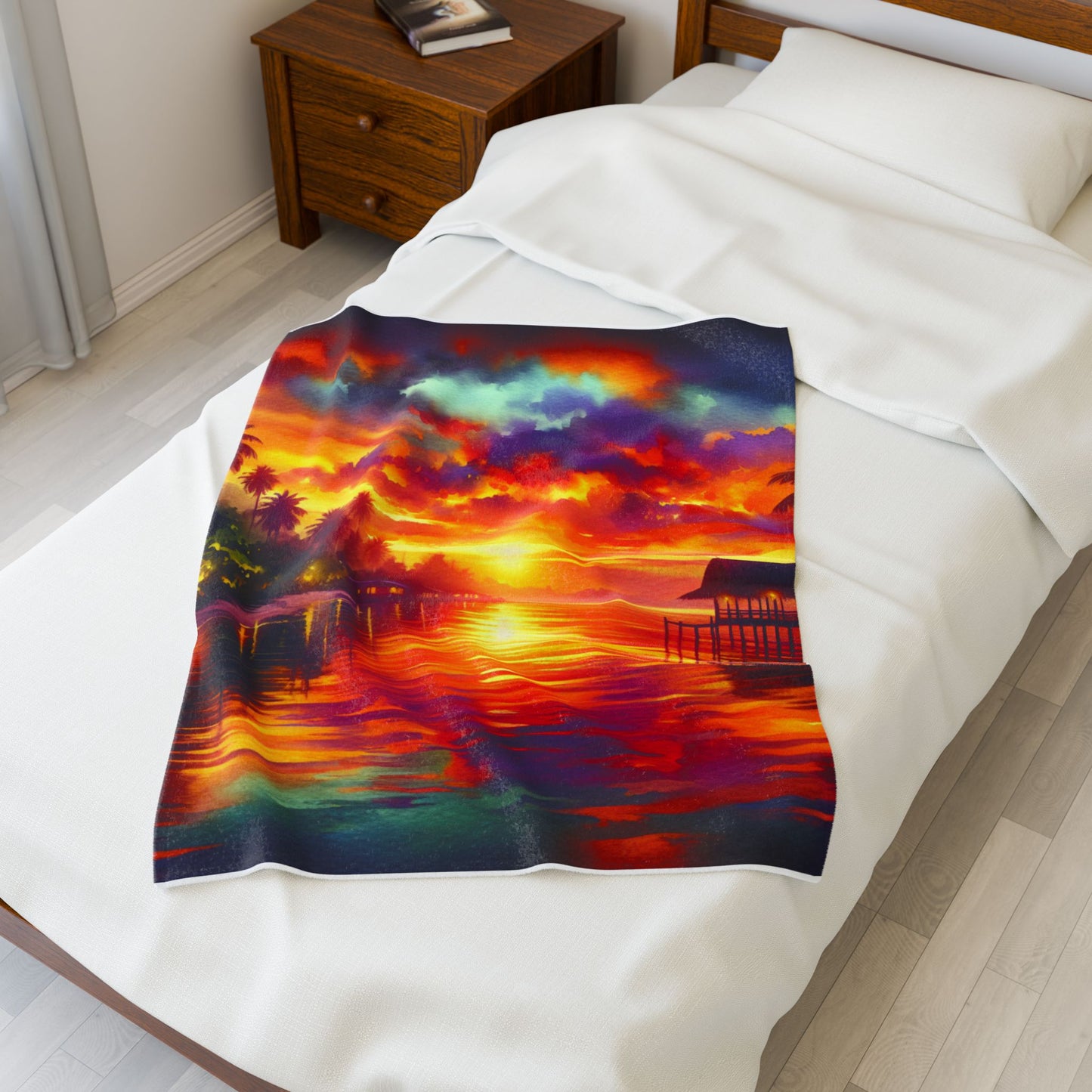 Tropical Evening Radiance - Plush Blanket