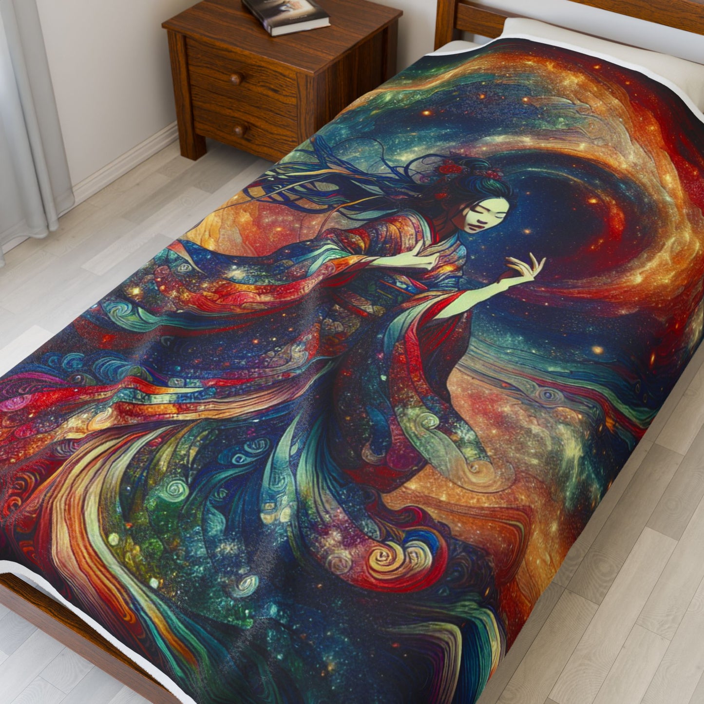 Mystical Universe Dance - Plush Blanket