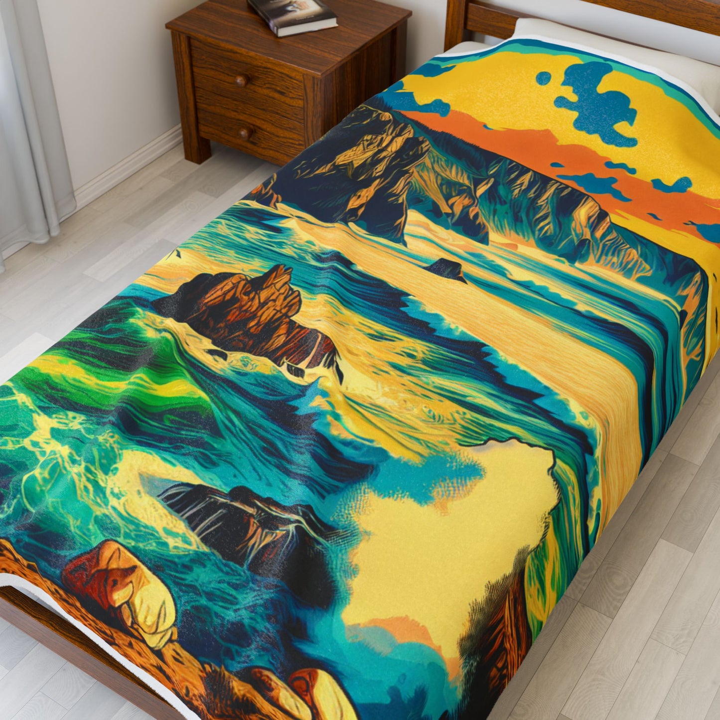 Ocean Cliffs Radiance - Plush Blanket