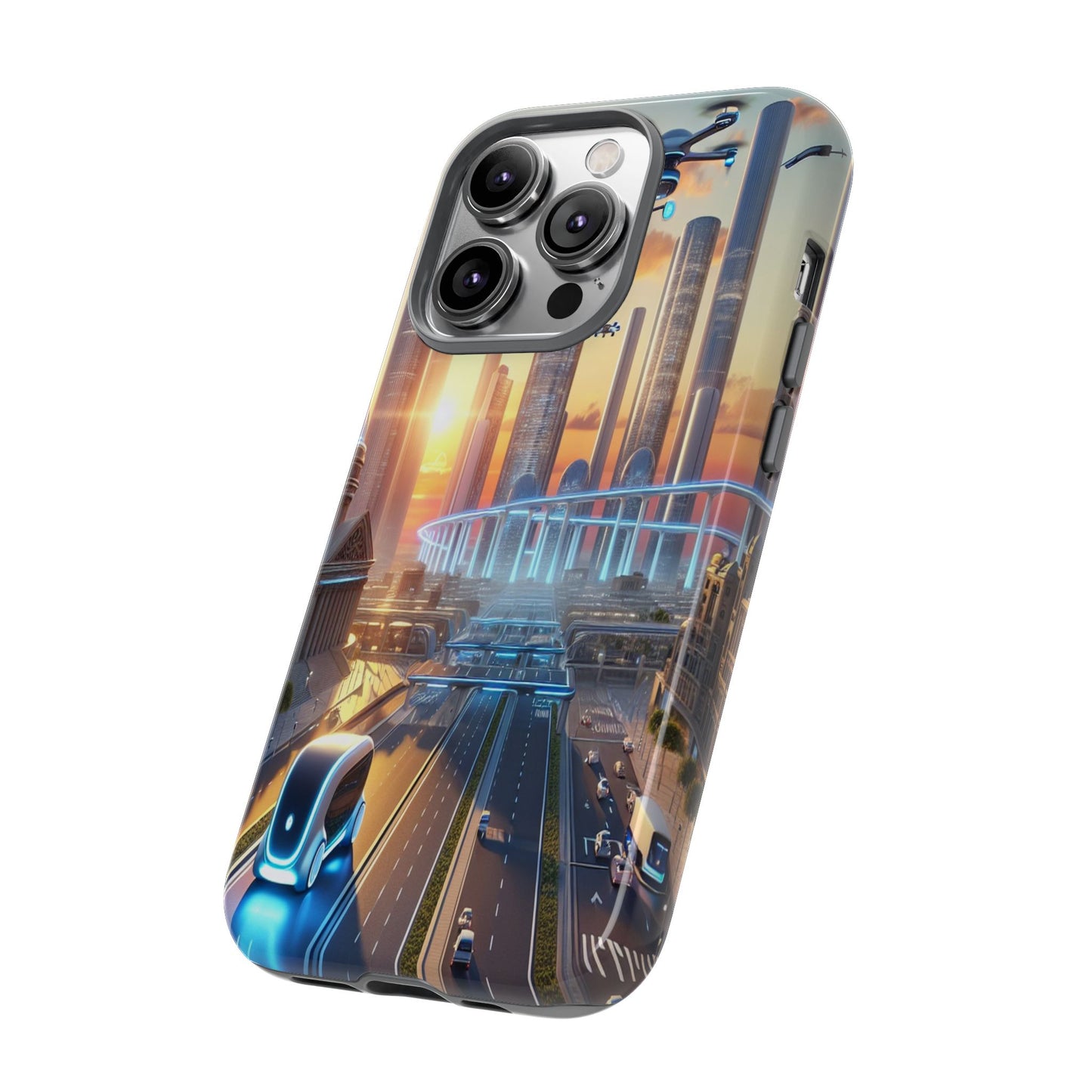 Futuristic Cityscape Unveiled - Phone Case