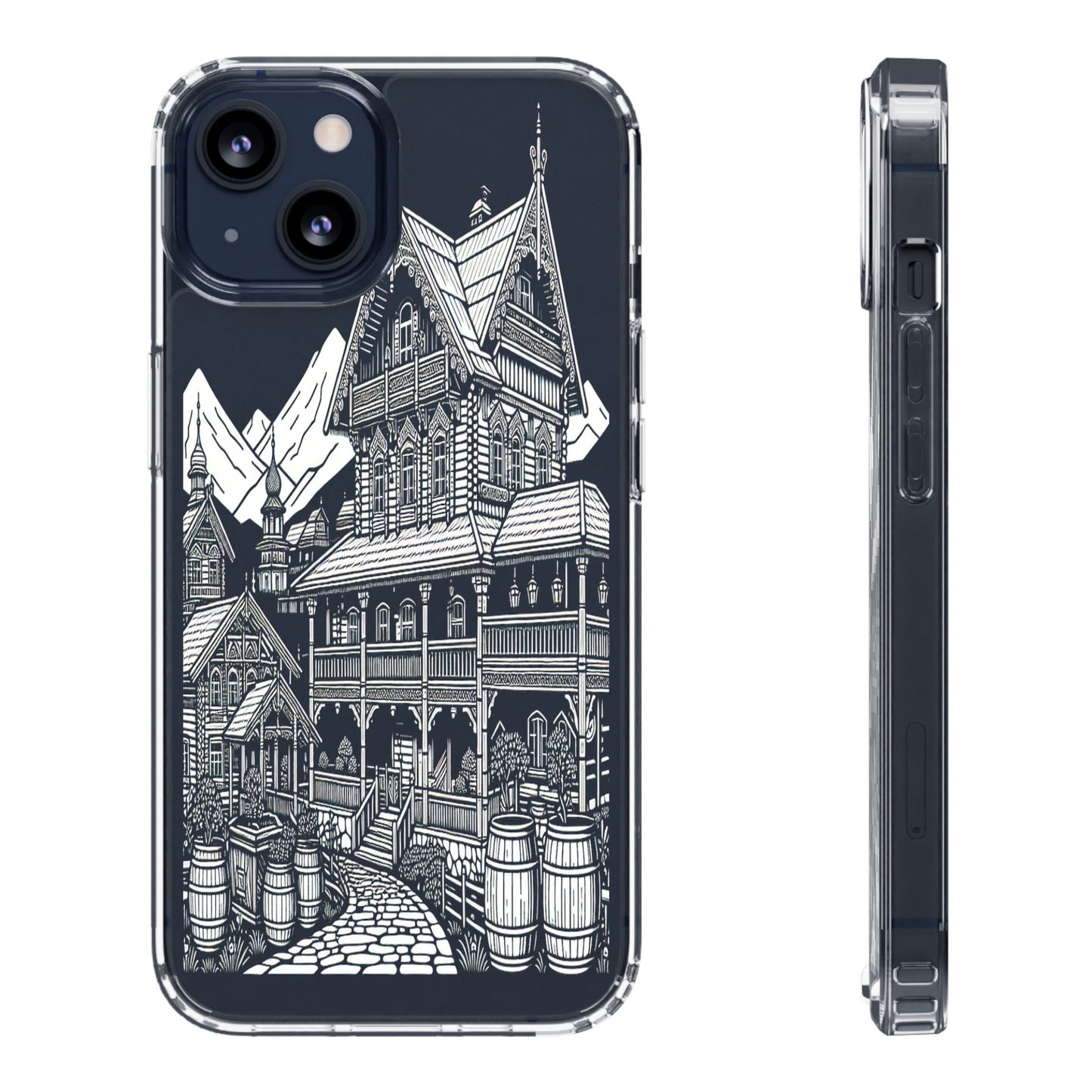 Transparent Rustic Alpine Retreat Iphone Case Compatible With Iphone 16 15 14 - Clear Phone Cover