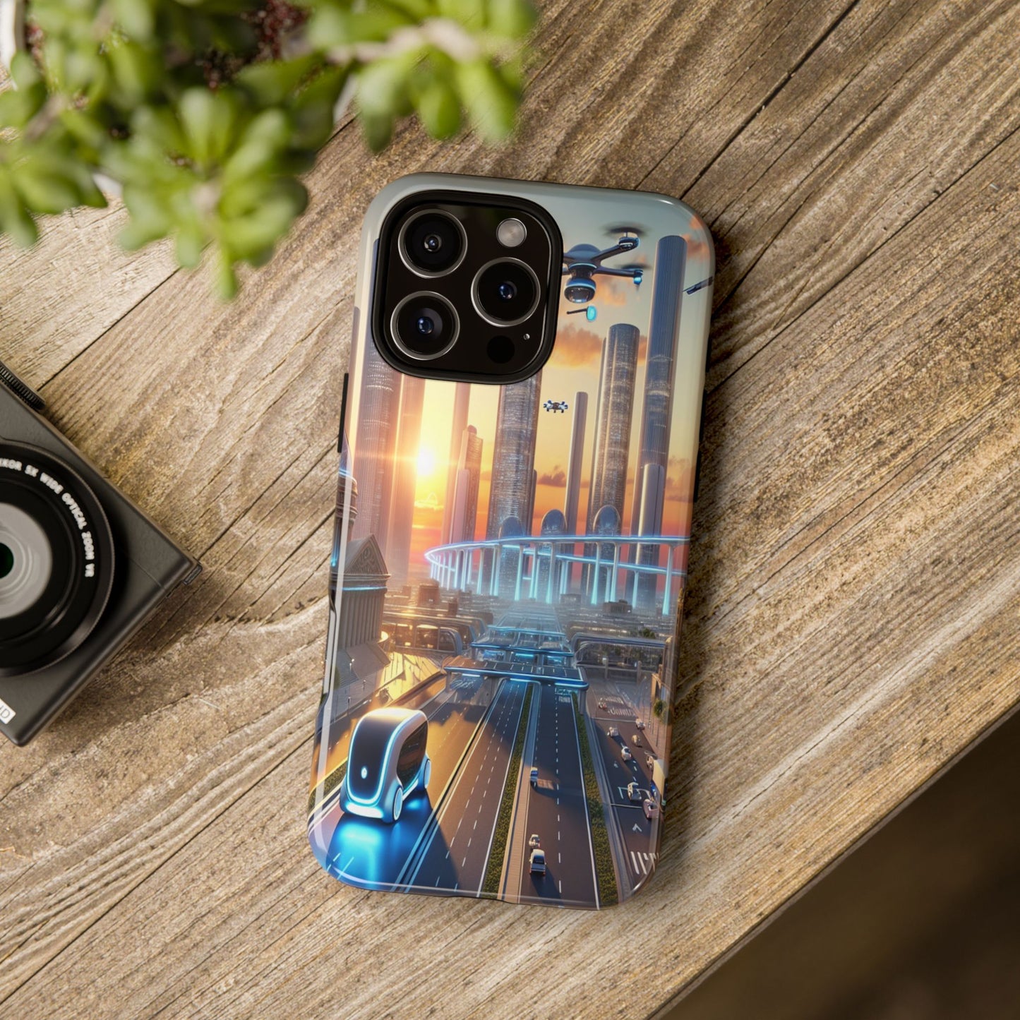 Futuristic Cityscape Unveiled - Phone Case