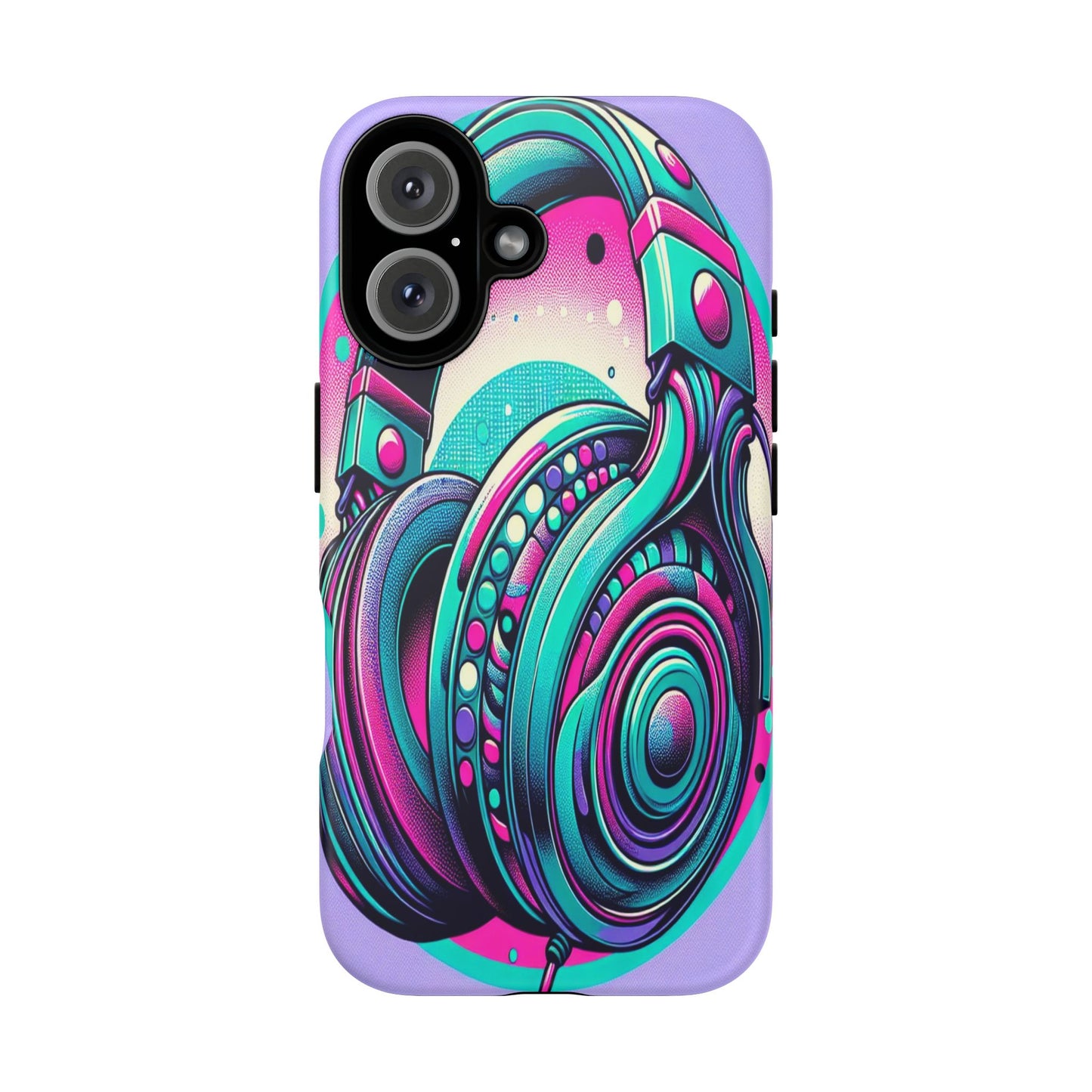 Custom ProtectiveHeadphone Vibes in Electric ColorsIphone Case Compatible With Iphone 16 15 14 - Phone Cover