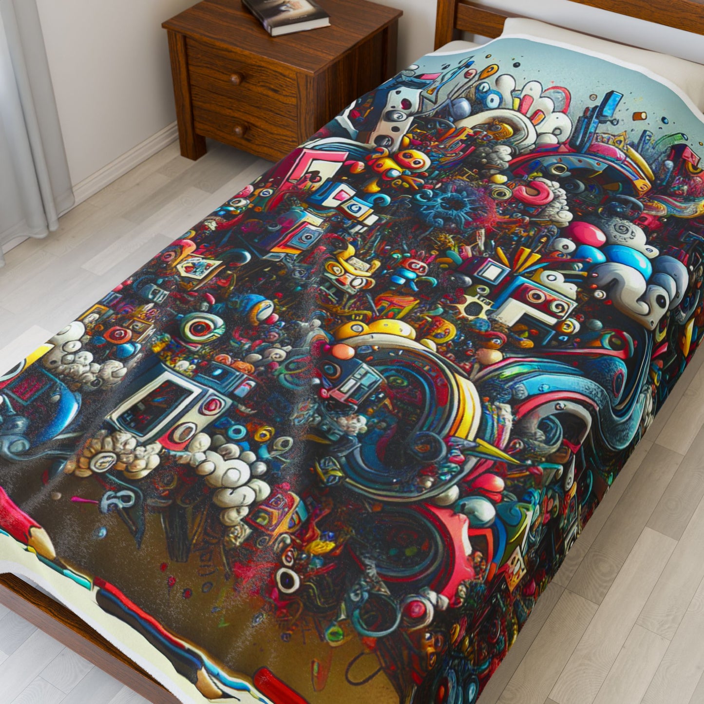 Artistic Chaos of Shapes - Plush Blanket