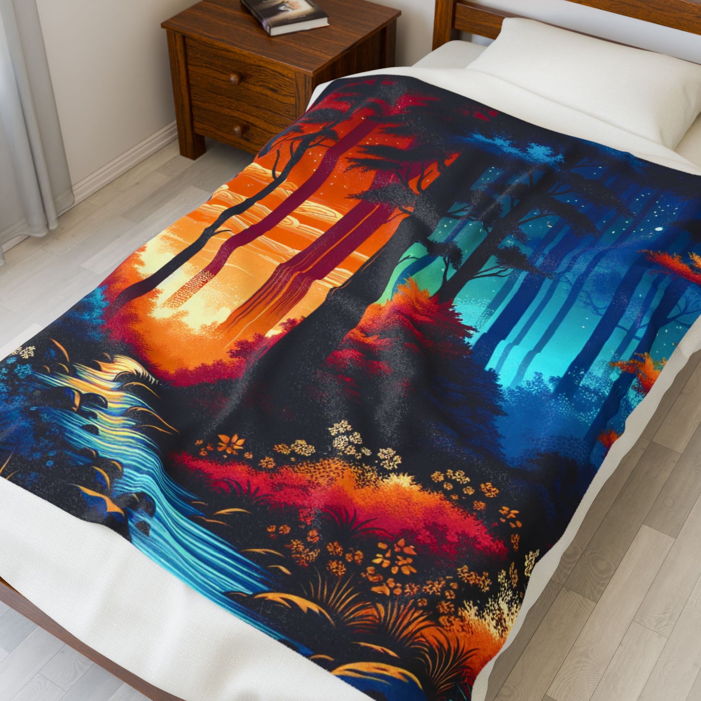 Enchanting Woodlands in Paint - Plush Blanket