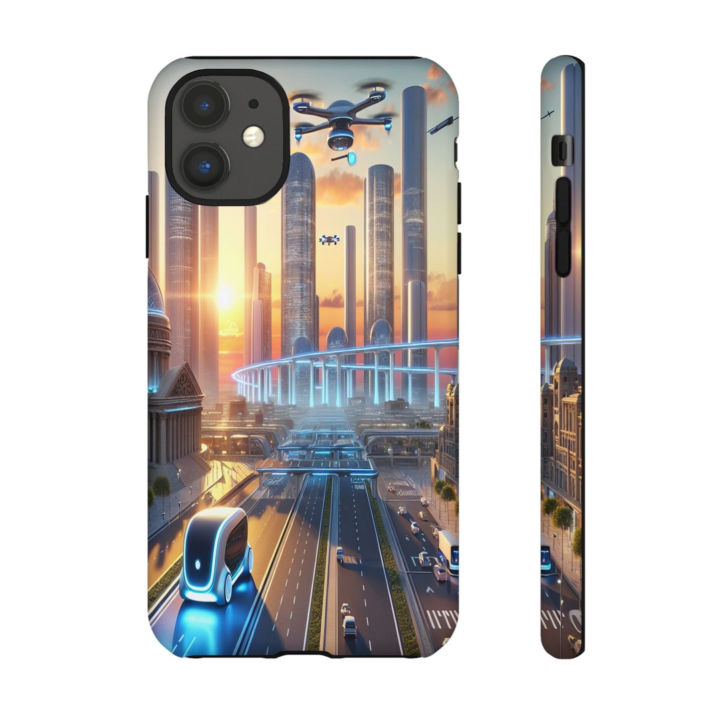 Futuristic Cityscape Unveiled - Phone Case