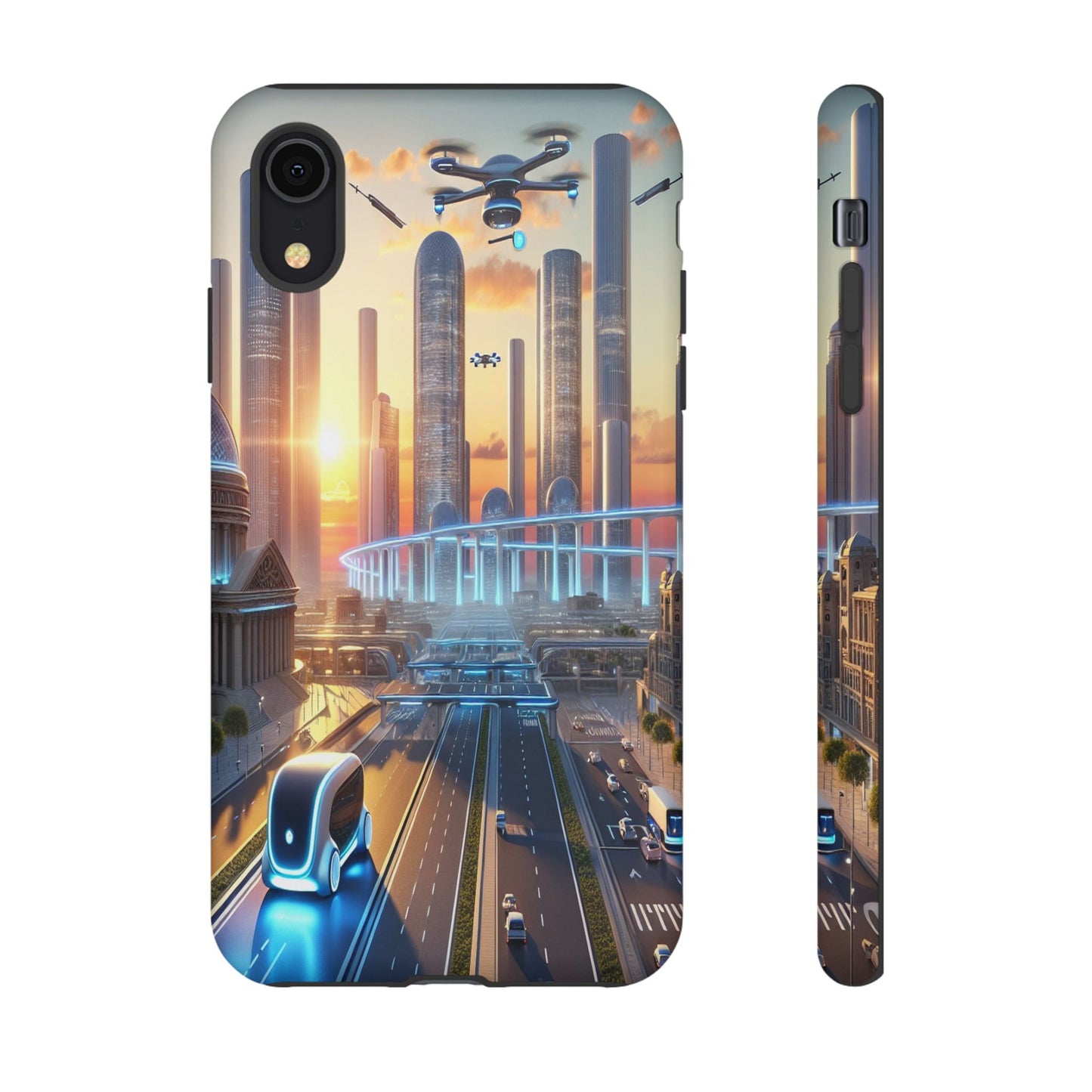 Futuristic Cityscape Unveiled - Phone Case
