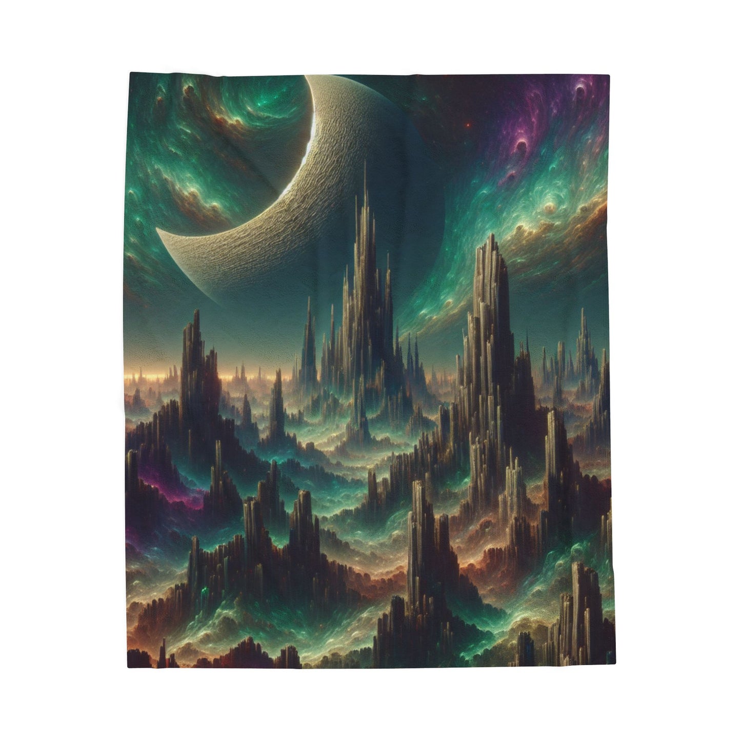 Celestial Peaks Fantasy - Plush Blanket