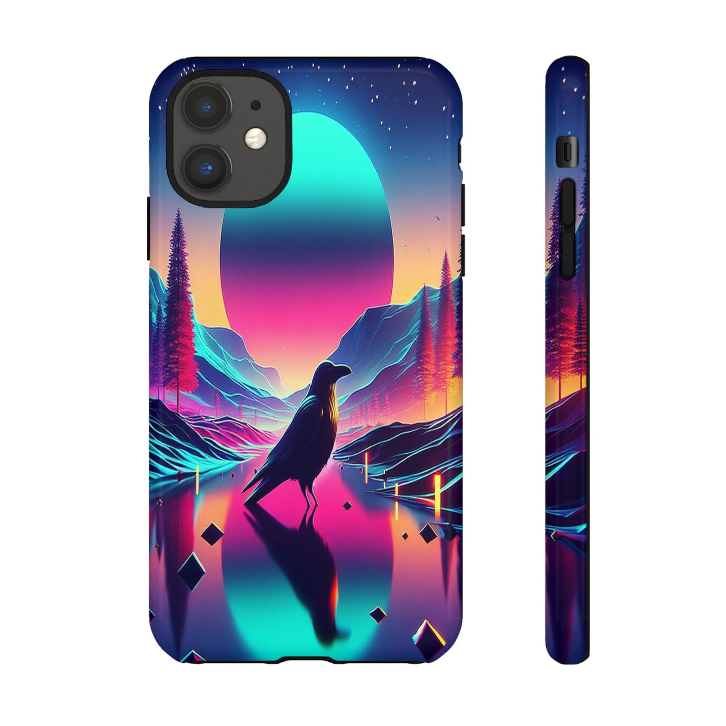 Celestial Horizon with Raven - Phone Case