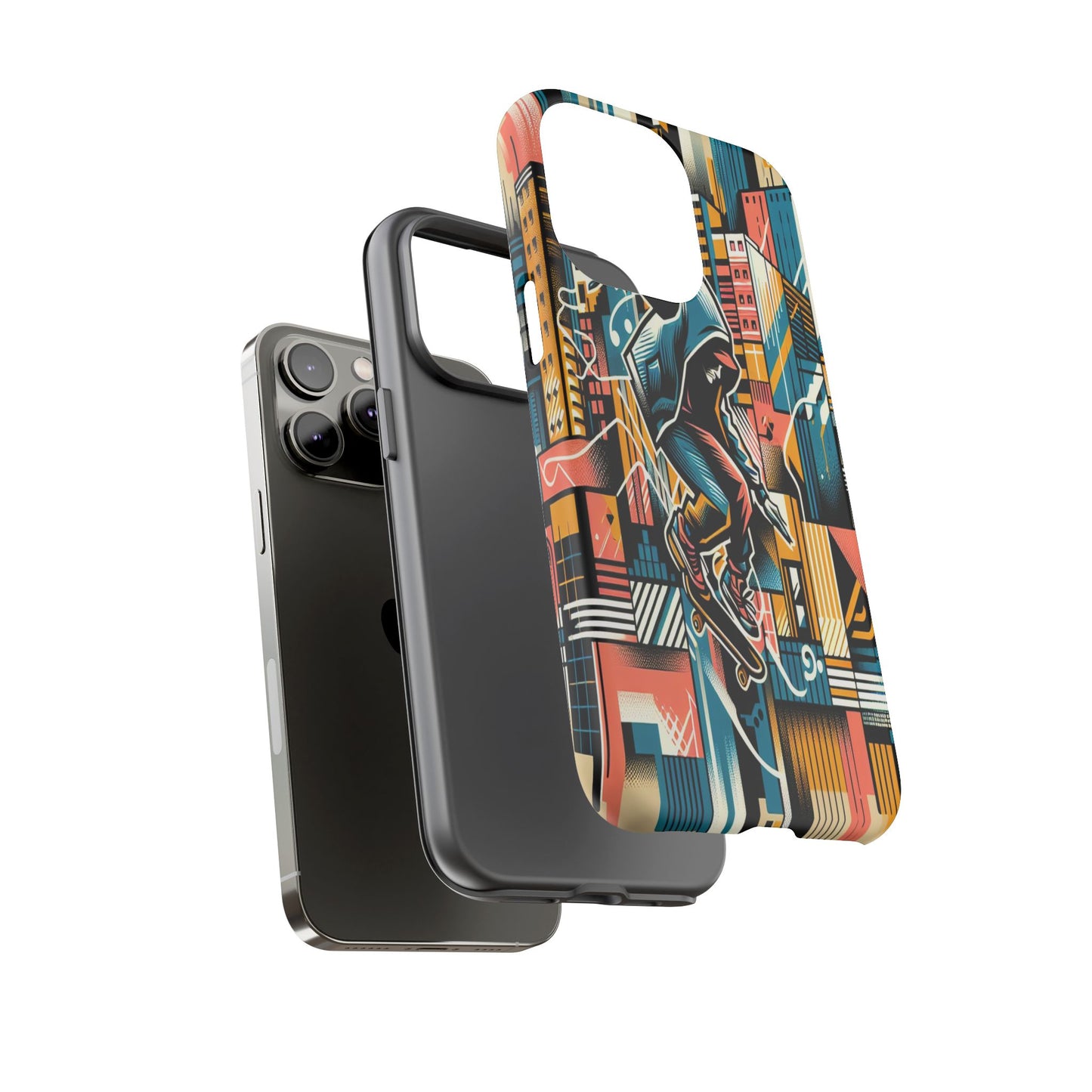 Skater in the Cityscape - Phone Case