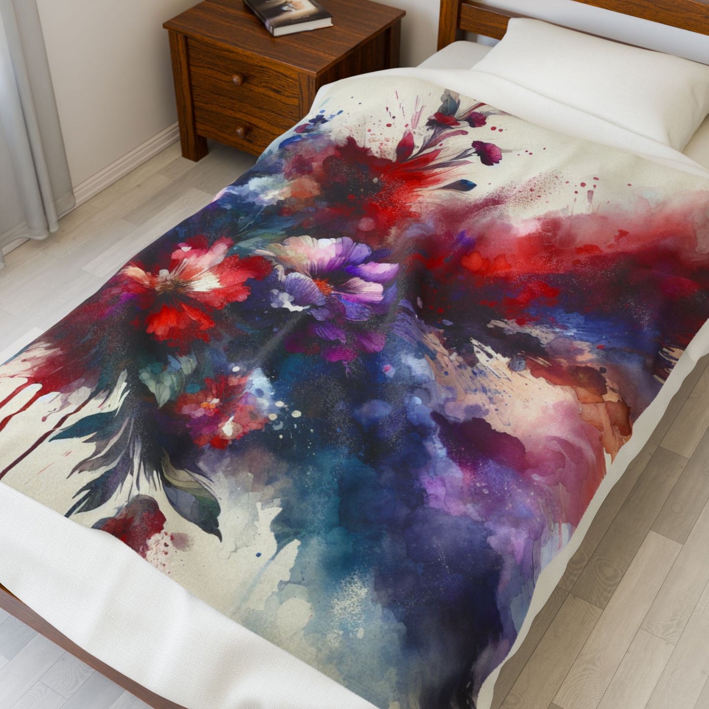 Floral Cascades - Plush Blanket