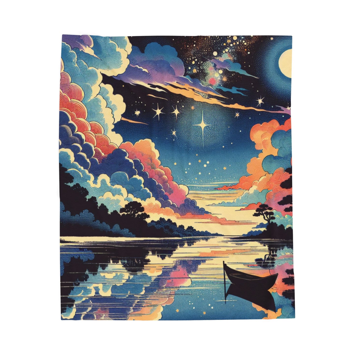 River Under Celestial Glow - Plush Blanket