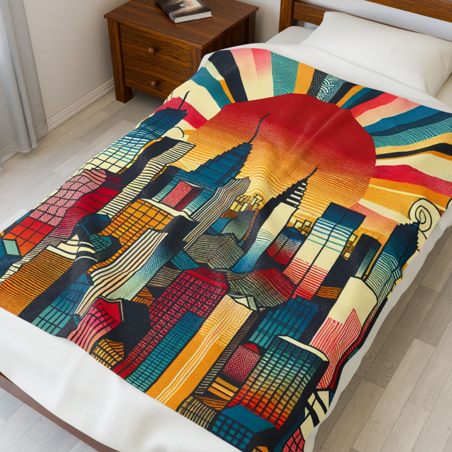 Radiant Metropolis Vista - Plush Blanket
