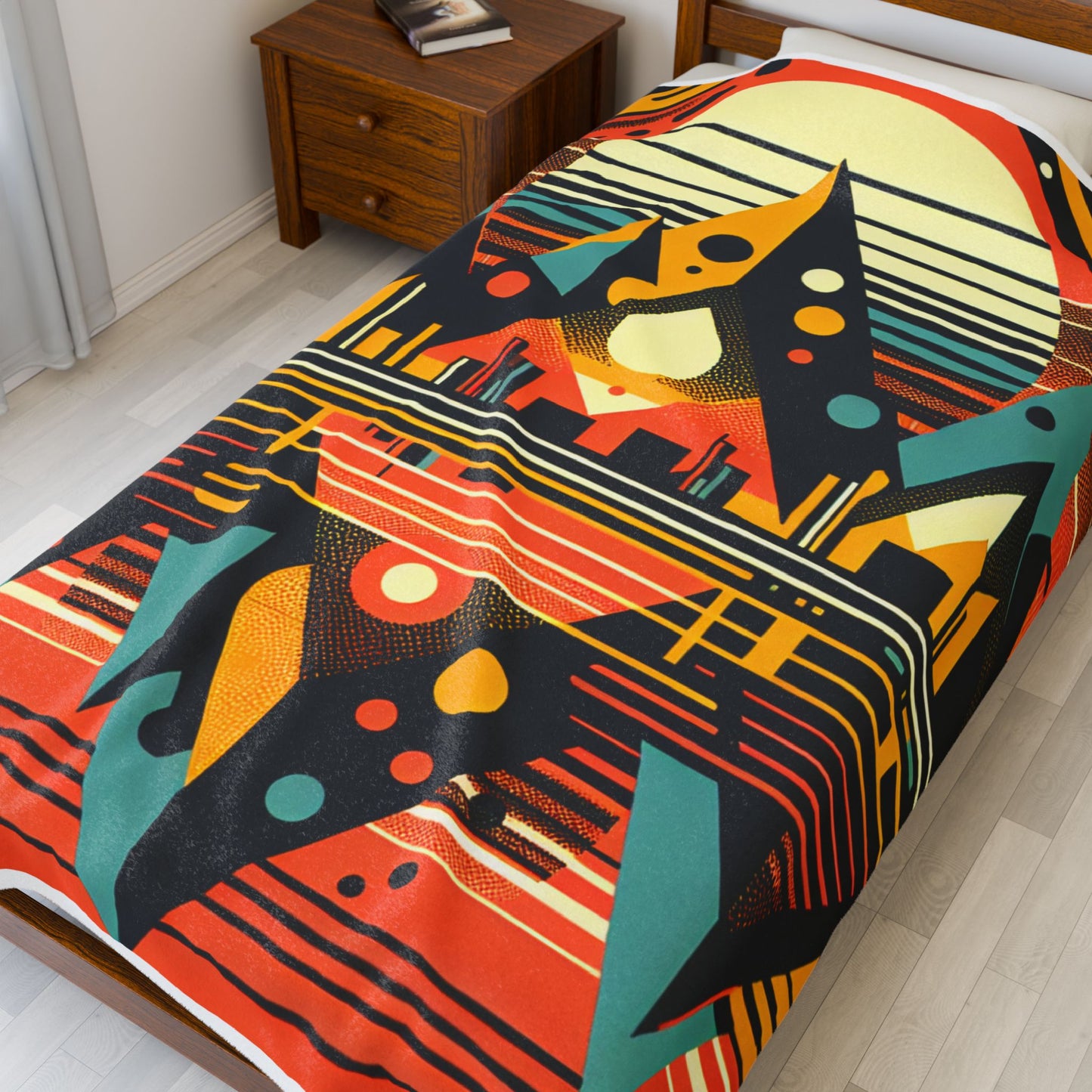 Geometric Peaks in Motion - Plush Blanket