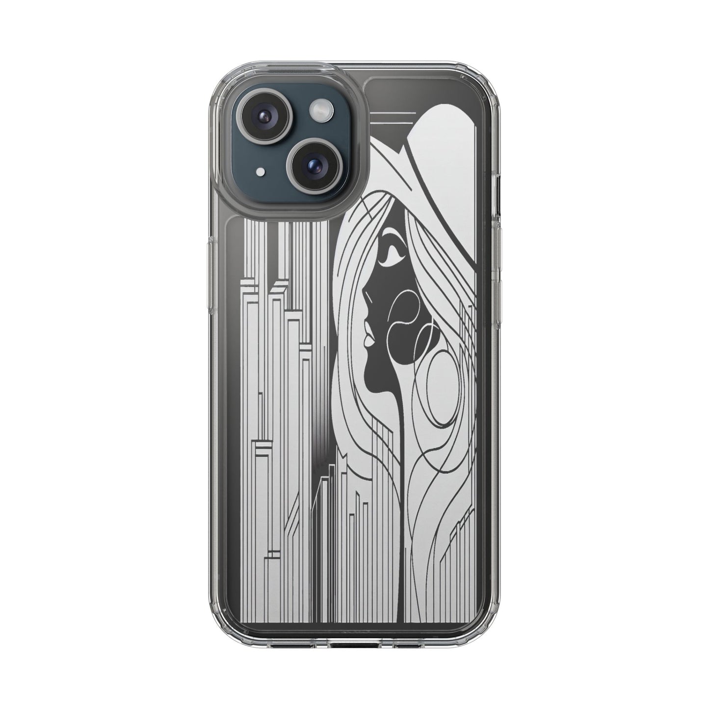 Transparent Silhouette of a Modern Vision Iphone Case Compatible With Iphone 16 15 14 - Clear Phone Cover